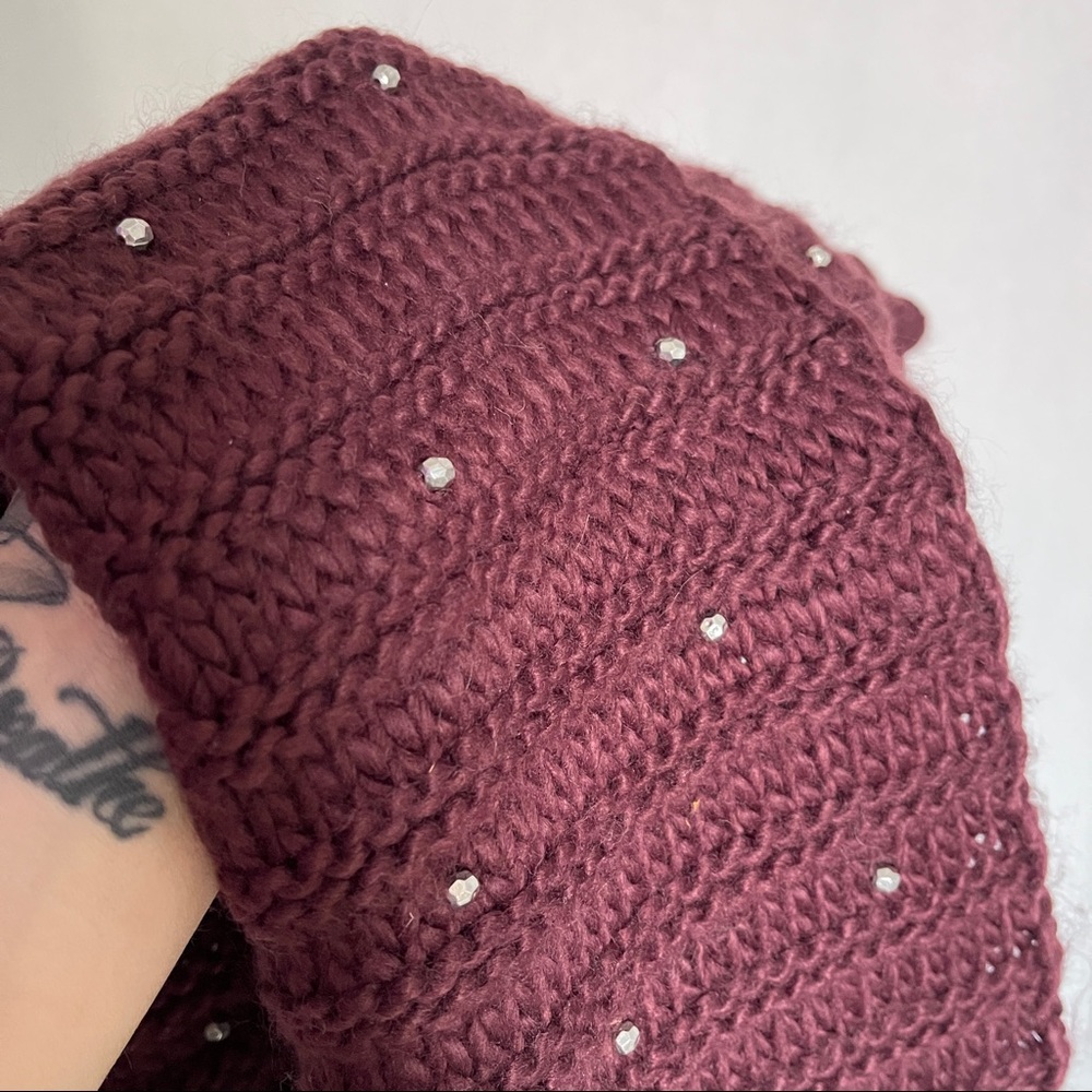 Purple Knit Infinity Scarf - Picture 5 of 5